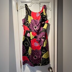 Women’s LEIFSDOTTIR Anthropologie Bold Floral Silk/Cotton Dress sz 4